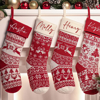 Picture of Custom Embroidered Christmas Stockings - Custom Name Christmas Stockings - Christmas Knitted Stockings, Holiday Gifts, Christmas Family Gifts
