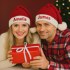 Picture of Custom Knitted Santa Hat with Name - Personalized Embroidered Family Christmas Hat - Xmas Gift