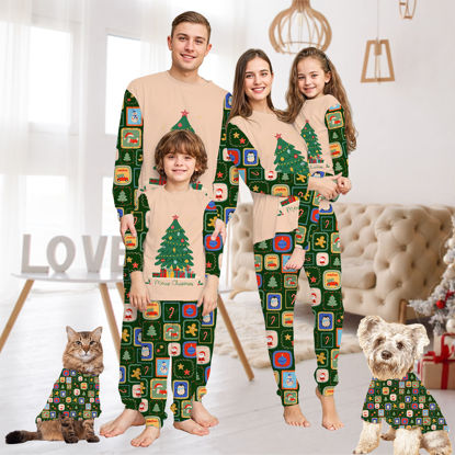 Picture of Family Christmas Pajama Sets - Long Sleeve Pajamas with Christmas Tree