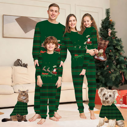 Picture of Family Christmas Pajama Sets - Happy Santa Long Sleeve Pajamas - Best Family Christmas Gift
