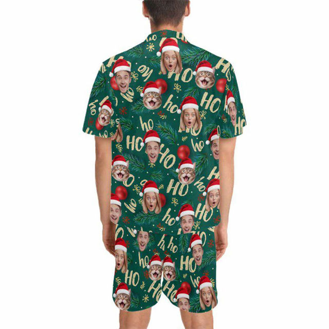Picture of Custom Christmas Short Sleeves Face Pajamas Full Set - Personalised Unisex  Pajama Gift Set