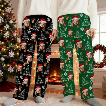 Picture of Custom Christmas Pajama Pants with Faces - Personalized Pajama bottoms - Christmas Gift