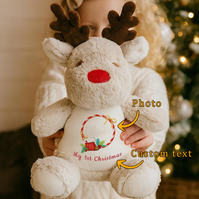 Picture of Customized Fawn Plush Toy - Personalized Christmas Gift - Baby's First Christmas Present