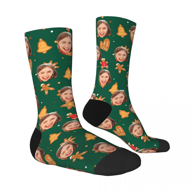 Picture of Custom Photo Face Christmas Socks - Gift for Family