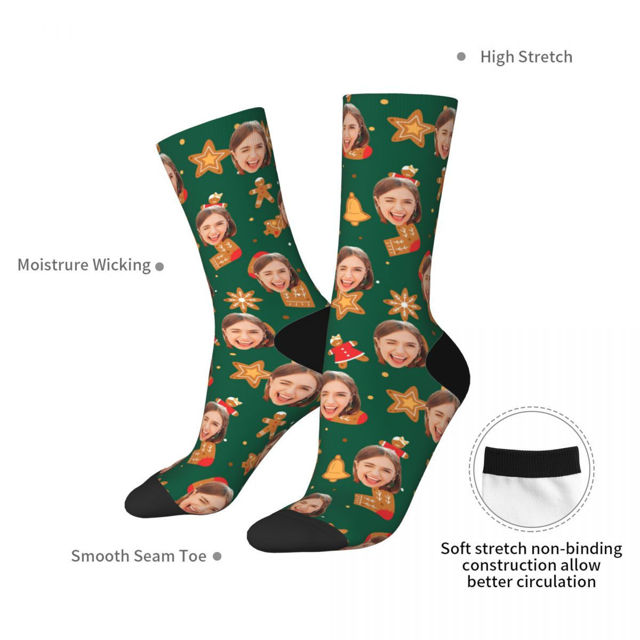 Picture of Custom Photo Face Christmas Socks - Gift for Family