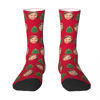 Picture of Custom Photo Face Christmas Socks - Red Socks with Christmas Tree - Gift for Family and Friends
