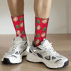 Picture of Custom Photo Face Christmas Socks - Red Socks with Christmas Tree - Gift for Family and Friends