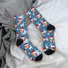 Picture of Custom Photo Face Christmas Socks - Dark Blue with Reindeer Style - Gift for Family and Friends