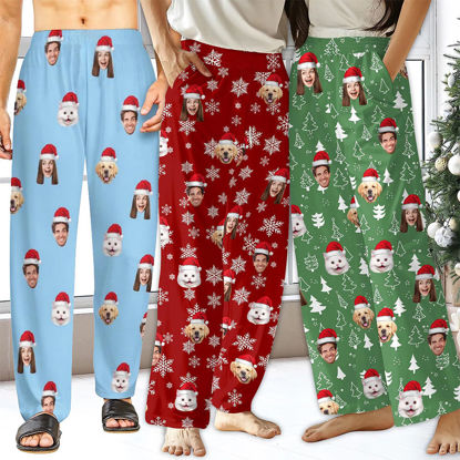 Picture of Custom Christmas Pajama Pants - Personalised Pajama bottoms with Faces and Patterns - Gift for Friends