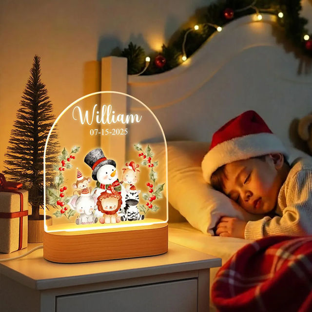 Picture of Custom Name Night Light for Kids - Personalized Christmas Rainbow Kids night light