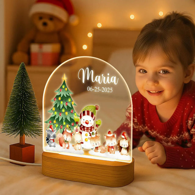 Picture of Custom Name Night Light for Kids - Personalized Christmas Rainbow Kids night light