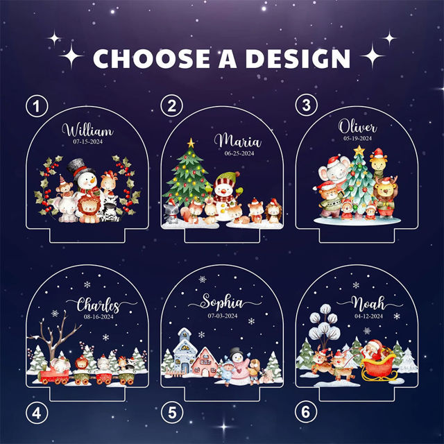 Picture of Custom Name Night Light for Kids - Personalized Christmas Rainbow Kids night light