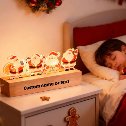Picture of Custom Christmas Night Light for Kids - Personalized Happy Santa Claus night light