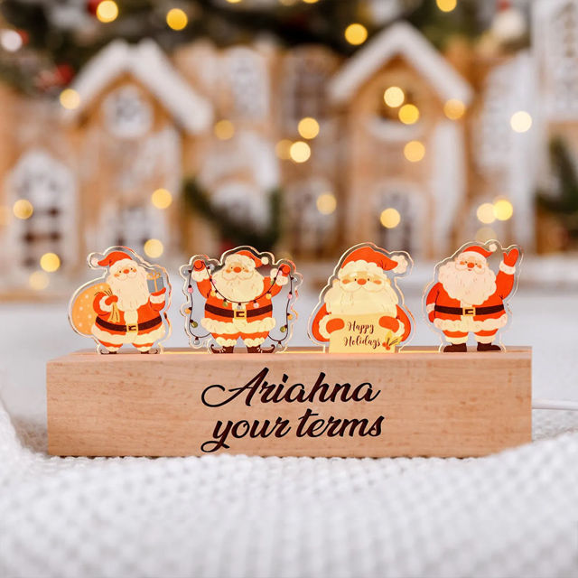 Picture of Custom Christmas Night Light for Kids - Personalized Happy Santa Claus night light
