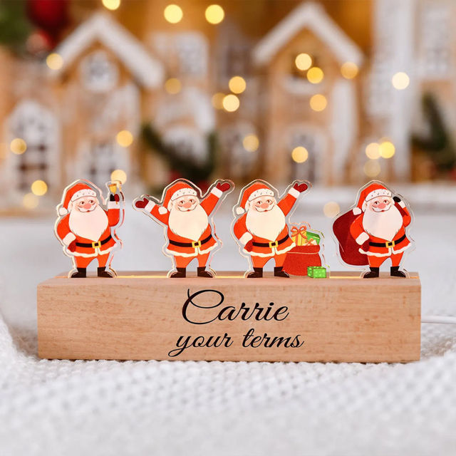 Picture of Custom Christmas Night Light for Kids - Personalized Happy Santa Claus night light