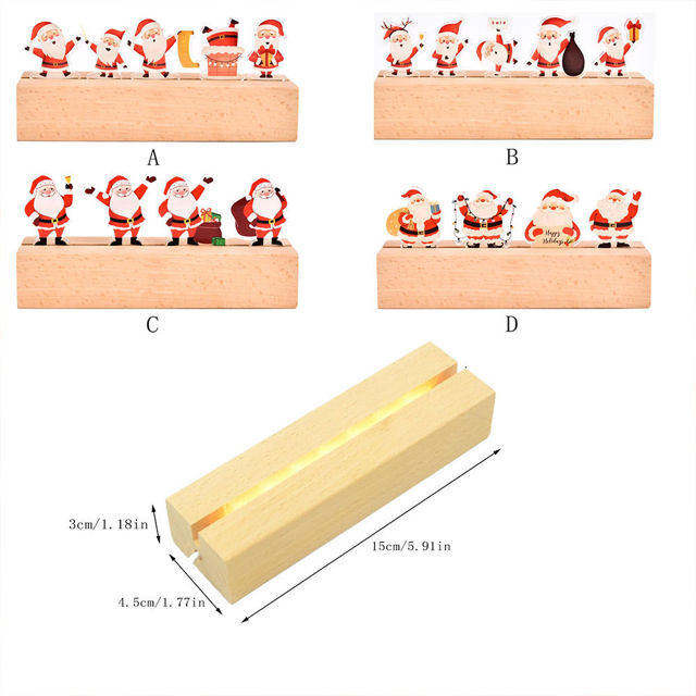 Picture of Custom Christmas Night Light for Kids - Personalized Happy Santa Claus night light