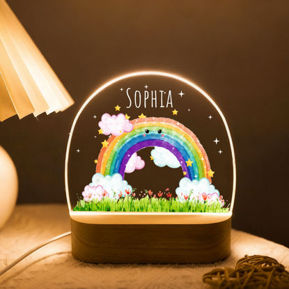 Picture of Custom Name Night Light for Kids - Personalized Christmas Gift - Rainbow Night Lamp