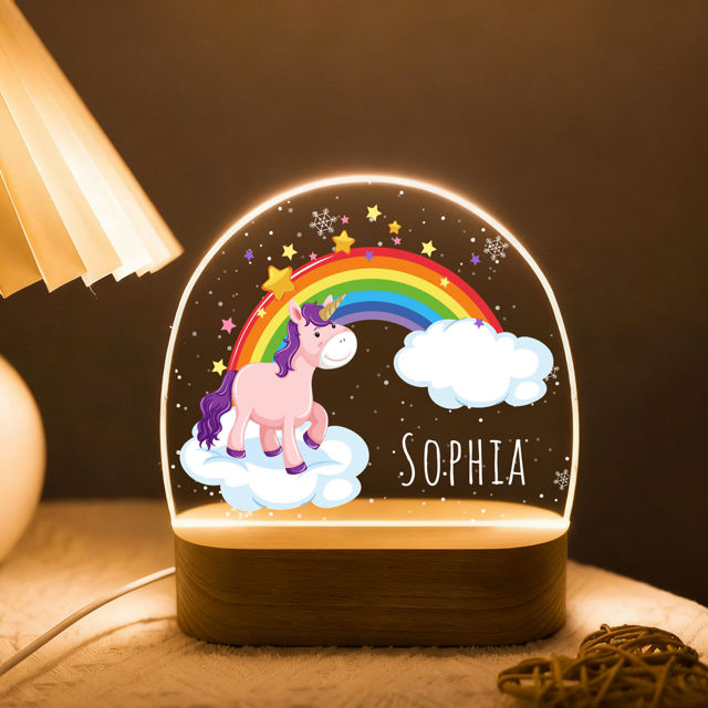 Picture of Custom Name Night Light for Kids - Personalized Christmas Gift - Rainbow Night Lamp