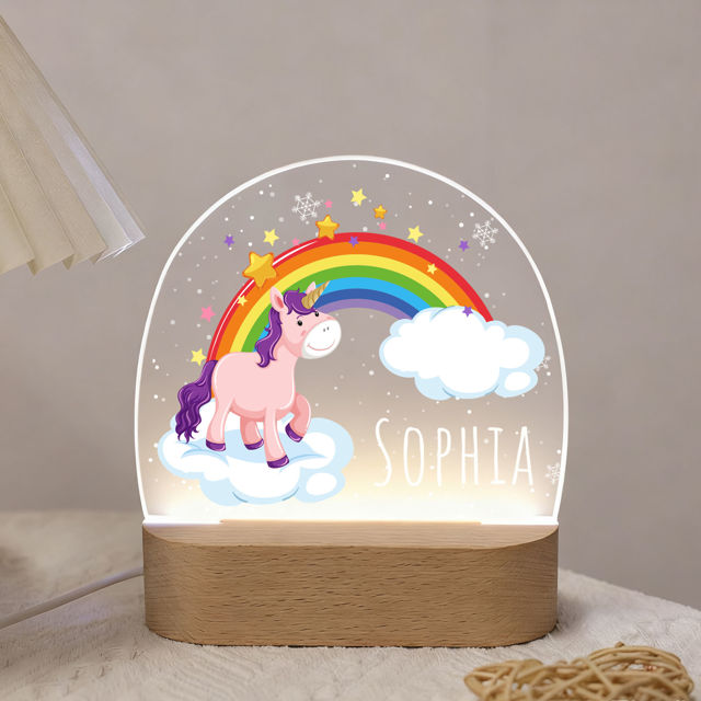 Picture of Custom Name Night Light for Kids - Personalized Christmas Gift - Rainbow Night Lamp