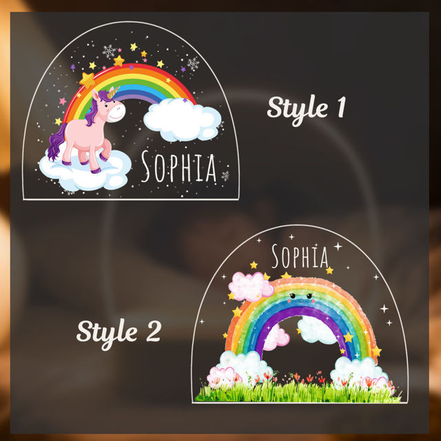 Picture of Custom Name Night Light for Kids - Personalized Christmas Gift - Rainbow Night Lamp