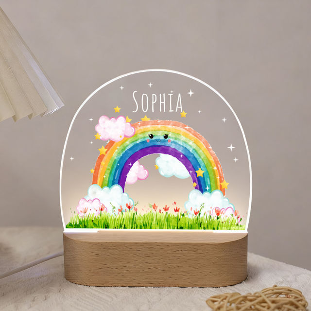Picture of Custom Name Night Light for Kids - Personalized Christmas Gift - Rainbow Night Lamp