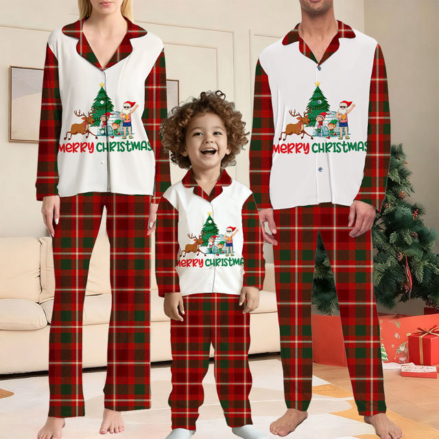 Picture of Family Pajama Set - Merry Christmas Family Pajama Sets - Pattern Long Sleeves Pajamas