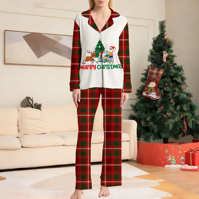 Picture of Family Pajama Set - Merry Christmas Family Pajama Sets - Pattern Long Sleeves Pajamas