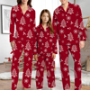 Picture of Family Pajama Set - Family Christmas Pajamas Set – Red Christmas Tree and Snowflake Print Sleepwear