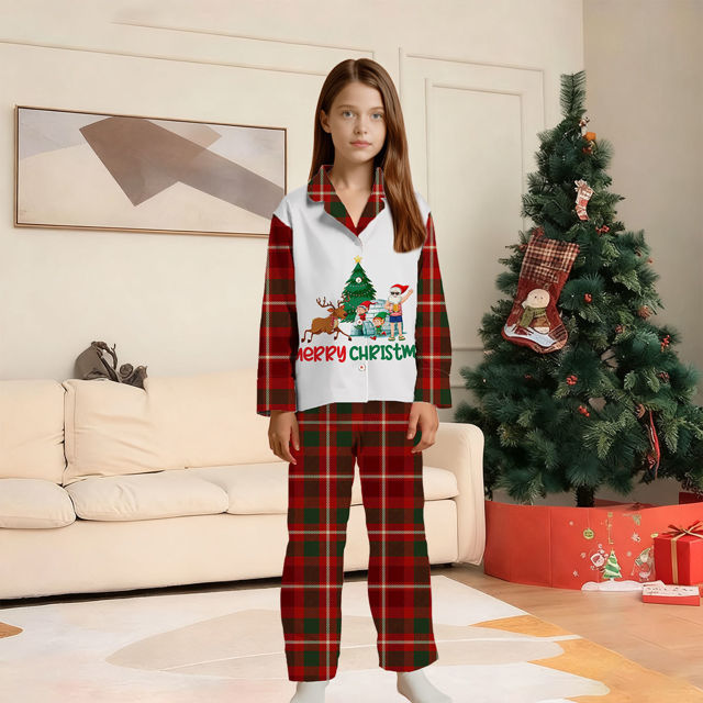 Picture of Family Pajama Set - Merry Christmas Family Pajama Sets - Pattern Long Sleeves Pajamas