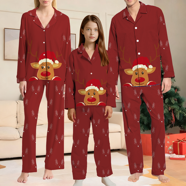 Picture of Family Pajama Set - Family Christmas Pajamas Set - Rudolph the Red-Nosed Reindeer Matching Family Christmas Pajamas