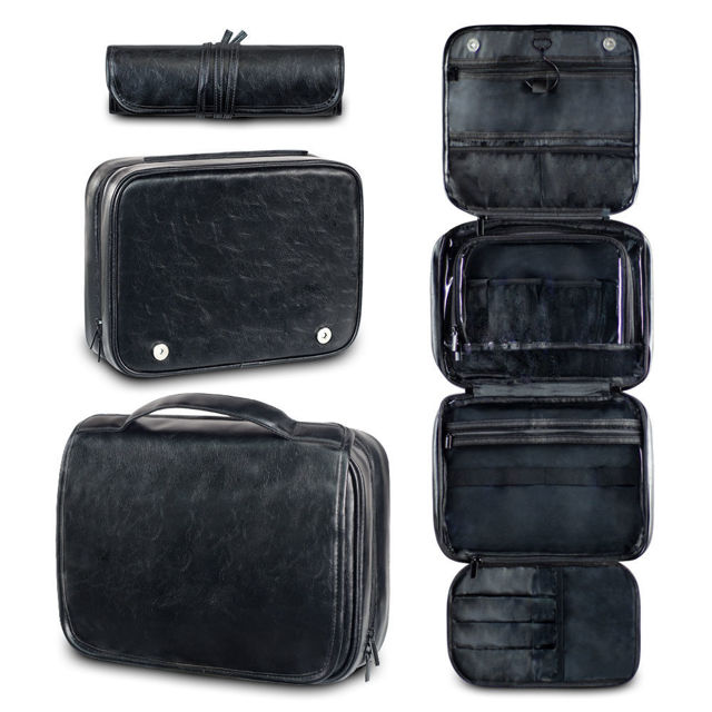 Picture of Custom Detachable 3-in-1 Leather Toiletry Bag for Men - Personalized Groomsmen Gifts
