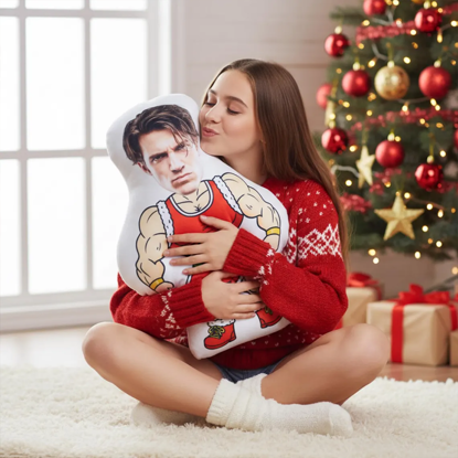 Picture of Personalized Christmas Pillow - Customizable with Face Photo - A Christmas Gift for Him