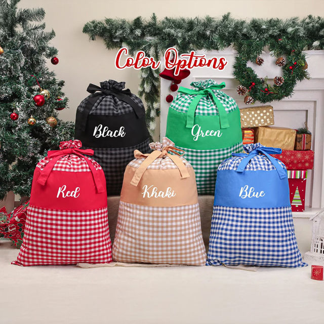 Picture of Custom Embroidered Santa Bag - Personalized Santa Gift Bag for Christmas with Name