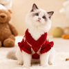 Picture of Custom Pet Sweaters - Red Crochet Cat and Dog Christmas Sweaters - Pet Name Customizable