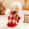 Picture of Custom Pet Sweaters - Red Crochet Cat and Dog Christmas Sweaters - Pet Name Customizable