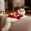 Picture of Custom Pet Sweaters - Red Crochet Cat and Dog Christmas Sweaters - Pet Name Customizable