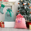 Picture of Custom Embroidered Plaid Santa Bag - Personalised Santa Gift Bag for Christmas with Name