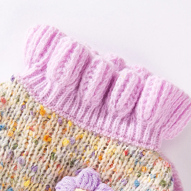 Picture of Custom Pet Sweaters - Purple Crochet Cat and Dog Christmas Sweaters - Pet Name Customizable