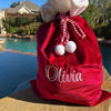Picture of Custom Embroidered Velvet Santa Bag - Personalised Santa Gift Bag for Christmas with Name