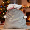 Picture of Custom Embroidered Velvet Santa Bag - Personalised Santa Gift Bag for Christmas with Name