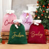 Picture of Custom Embroidered Velvet Santa Bag - Personalised Santa Gift Bag for Christmas with Name