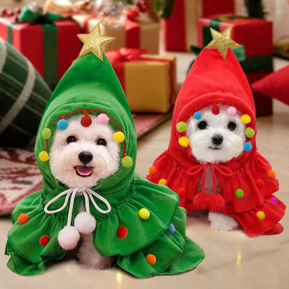 Picture of Custom Pet Clothes - Personalized Embroidered Christmas Pet Capes - Pet Transformation Outfits