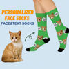 Picture of Custom Pet Photo Face Socks with Text - Gift for Pet Lovers