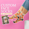 Picture of Custom Pet Photo Face Socks with Dog Bone - Gift for Pet Lovers