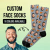 Picture of Custom Photo Face Socks with Pizza - Gift for Friends