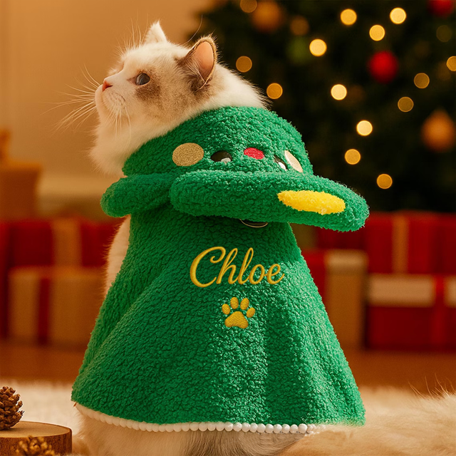 Picture of Custom Pet Clothes - Personalized Embroidered Pet Clothes - Custom Festive and Warm Cat and Dog Pet Clothes for Christmas