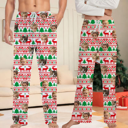 Picture of Family Custom Christmas Pajama Pants with Face - Pajama Bottoms - Christmas Gift for Family