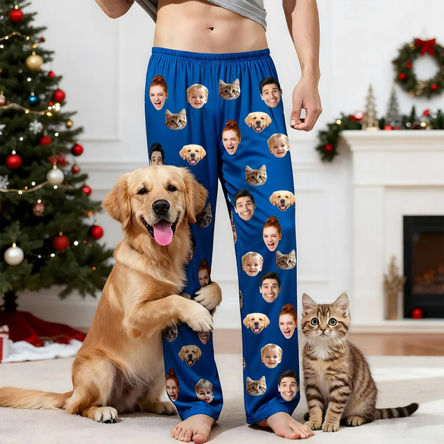 Picture of Custom photo pajama pants - Personalized pajama pants - Multi-head pajama pants
