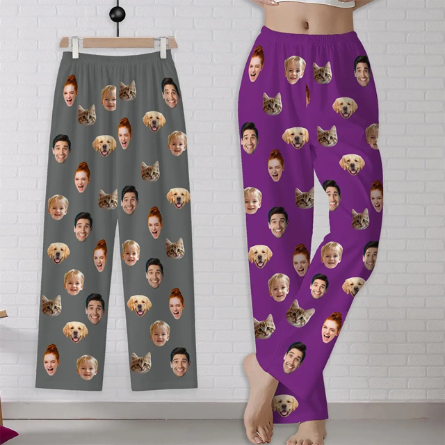 Picture of Custom photo pajama pants - Personalized pajama pants - Multi-head pajama pants