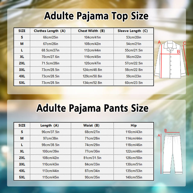 Picture of Custom Pattern Pajama Sets - Personalized Long-Sleeved Pajama Sets - Fun Pattern Pajama Sets